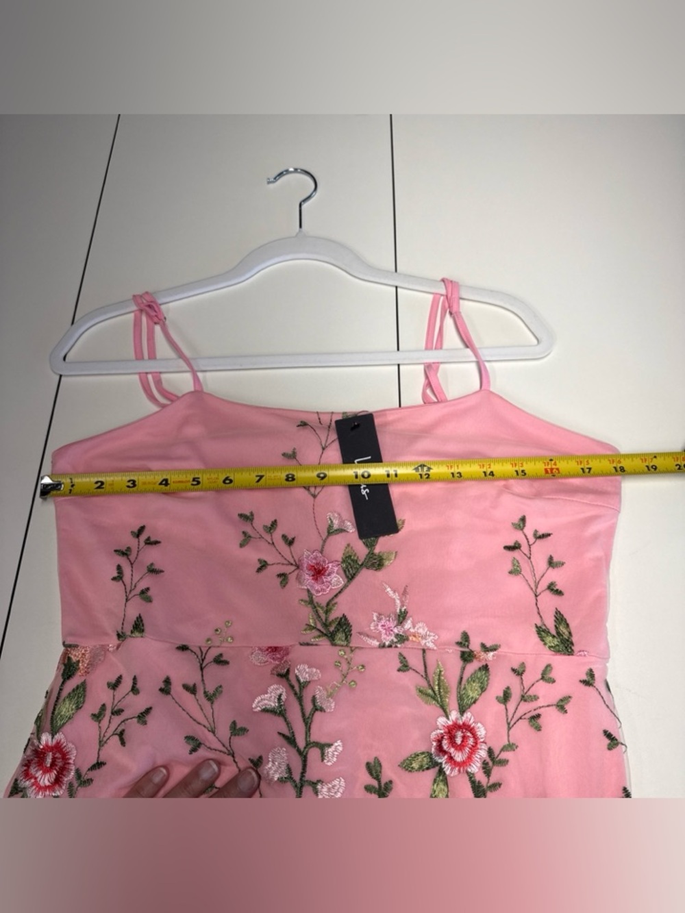 NWT Lulus Sz L Blooming For Love Pink Floral Embroidered Midi Dress Party Prom - Picture 11 of 15